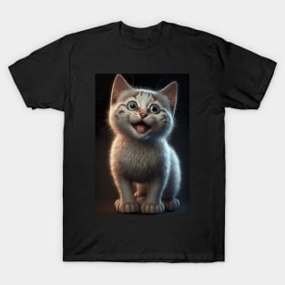 smiling white cat - CGI style T-Shirt